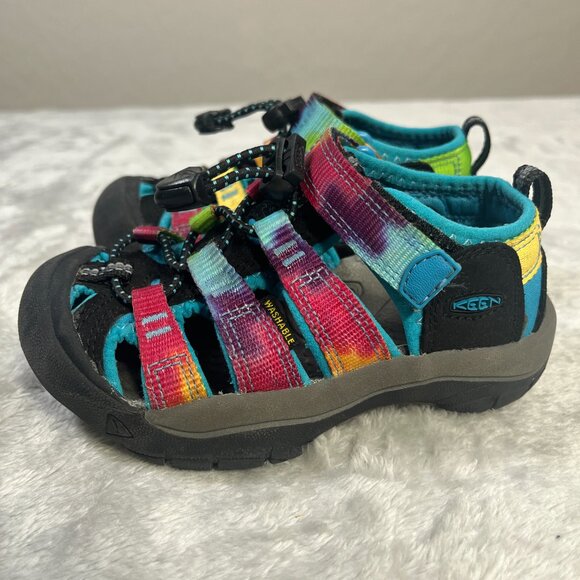 Keen Newport H2 Kids 9 Hiking Rugged Sandals Youth Rainbow Tye Dye Waterproof - Picture 4 of 9